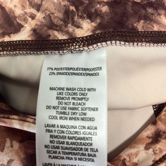 Calvin Klein Performance 7/8 Leggings Brown Tan Tie Dye High Waist XS NWT $78 - Picture 7 of 10